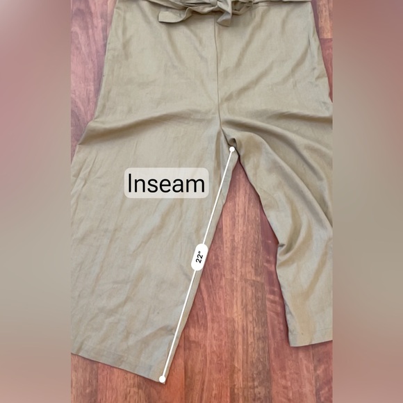 Mossimo Target linen rayon khaki tie waist jumpsuit NWT | Size XL - Picture 4 of 8